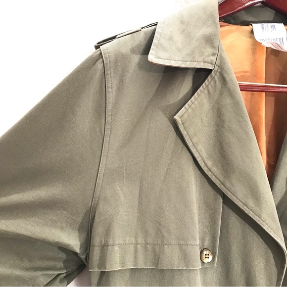 Authentic vintage TOGETHER canvas cargo military style trench coat olive green - Picture 4 of 14